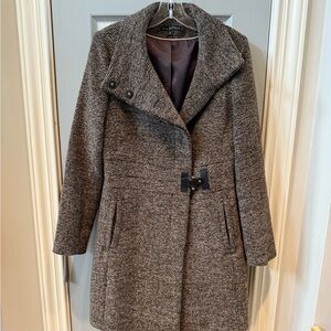 Via Spiga Brown, Black and Gray Trench Coat
